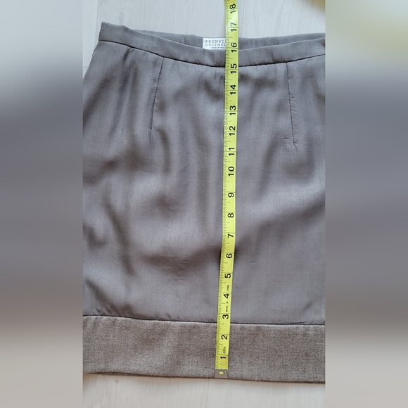 Brunello Cucinelli gray/brown wool/chiffon miniskirt, size 0/2 - Picture 4 of 9